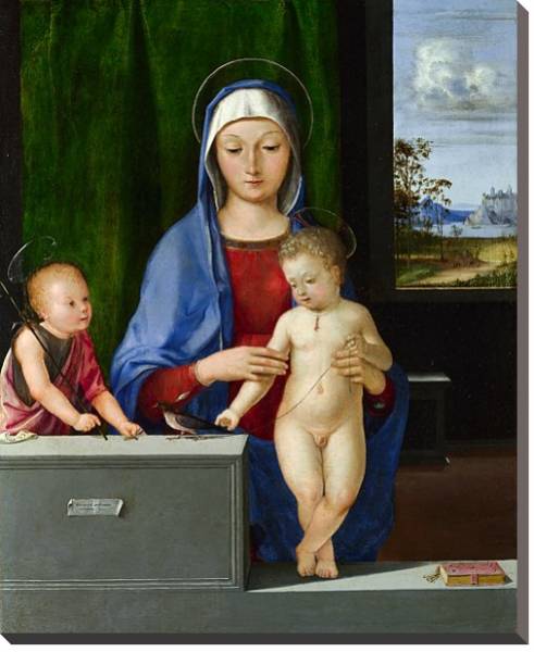 Постер Дева Мария и младенец со Свтым Джоном с типом исполнения На холсте без рамы