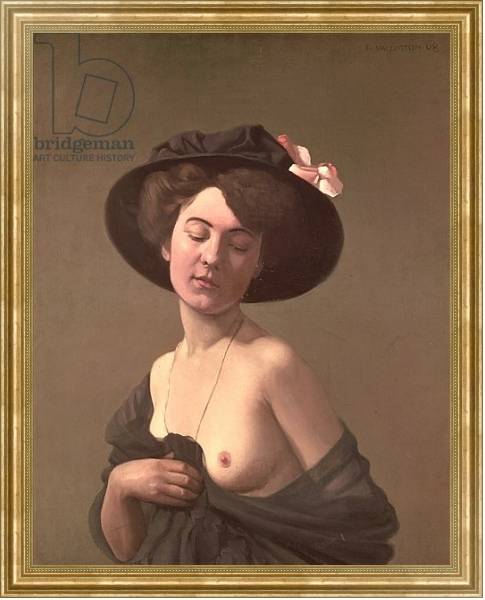 Постер Lady in a Hat, 1908 с типом исполнения На холсте в раме в багетной раме NA033.1.051