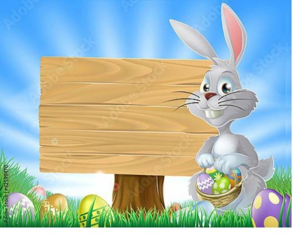 Постер Пасхальный кролик с типом исполнения На холсте без рамы