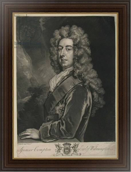 Постер Spencer Compton, Earl of Wilmington, print by John Faber, 1734 с типом исполнения На холсте в раме в багетной раме 1.023.151