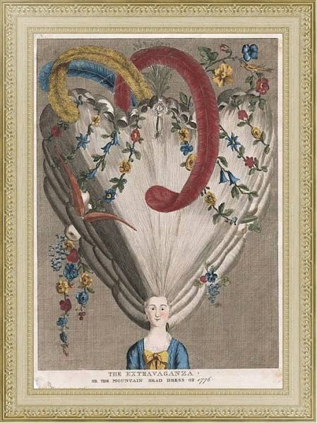 Постер История женской прически 31 с типом исполнения Акварель в раме в багетной раме 484.M48.725