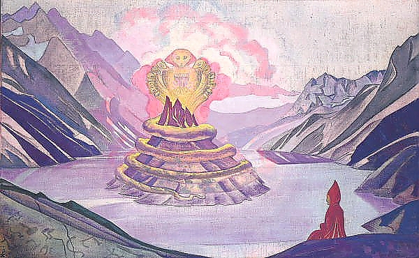 Постер Нагарджуна-победитель змияю(вариант).1924 с типом исполнения На холсте без рамы