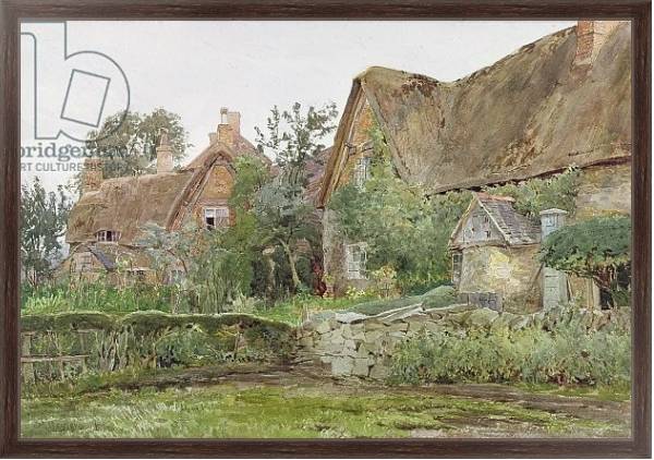 Постер Thatched Cottages and Cottage Gardens, 1881 с типом исполнения На холсте в раме в багетной раме 221-02