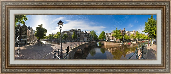 Постер Голландия. Амстердам 3 с типом исполнения На холсте в раме в багетной раме 595.M52.330