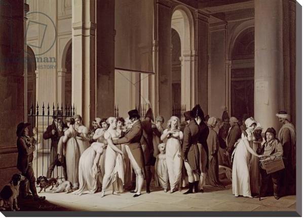 Постер The Galleries of the Palais Royal, Paris, 1809 с типом исполнения На холсте без рамы