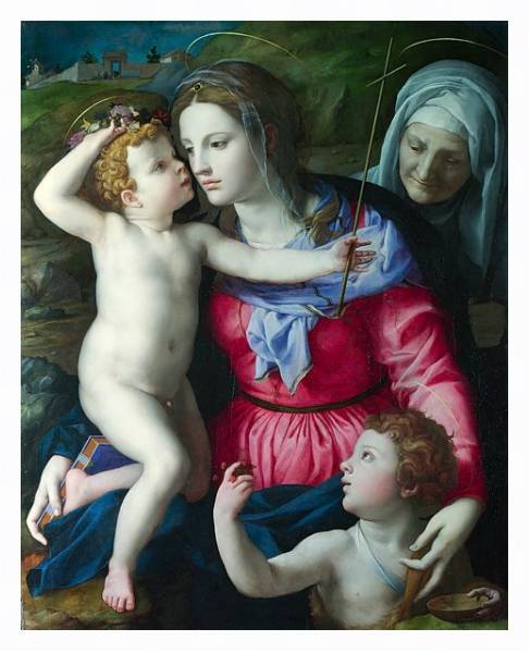 Постер Мадонна с младенцем и Святыми 4 с типом исполнения На холсте в раме в багетной раме 221-03