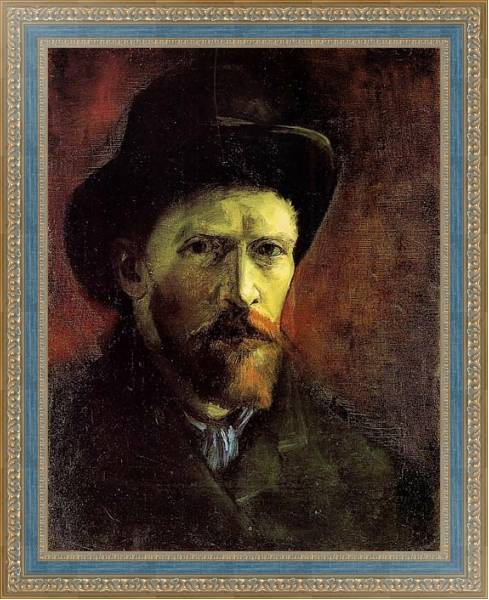 Постер Автопортрет с темной фетровой шляпой с типом исполнения На холсте в раме в багетной раме 484.M48.685