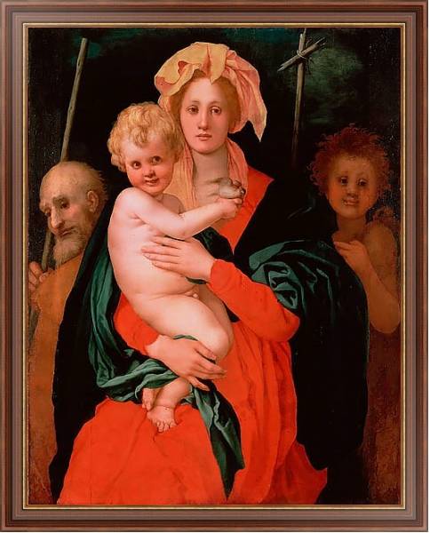 Постер Мадонна с Младенцем, св. Иосифом и Иоанном Крестителем с типом исполнения На холсте в раме в багетной раме 35-M719P-83