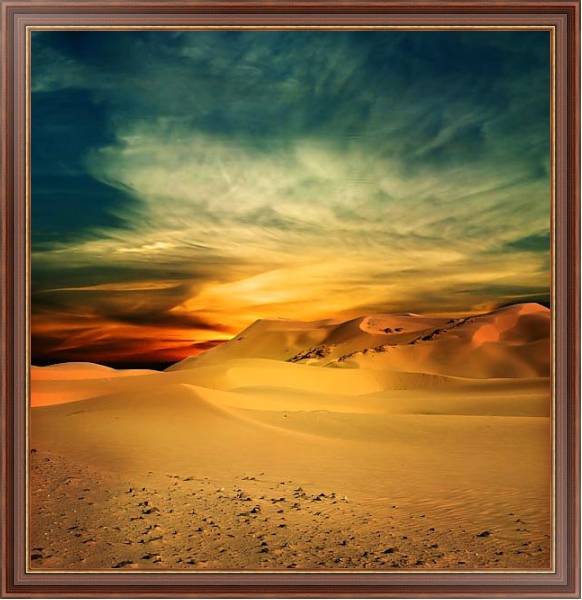 Постер Закат в пустыне 2 с типом исполнения На холсте в раме в багетной раме 35-M719P-83