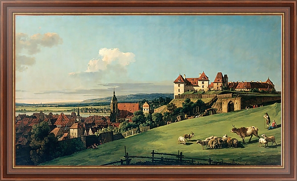 Постер Вид Пирны от замка Зонненштайн с типом исполнения На холсте в раме в багетной раме 35-M719P-83