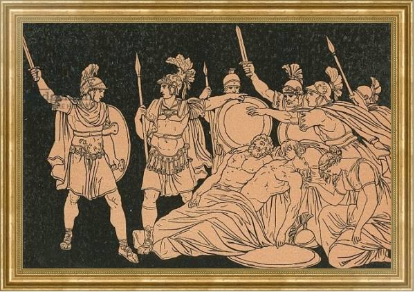 Постер Turnus over the bodies of Alma and Galaesus с типом исполнения На холсте в раме в багетной раме NA033.1.051