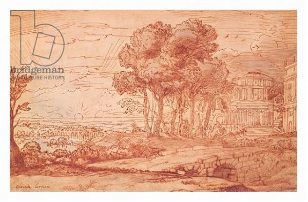 Постер The Temple of Apollo on the island of Delos, c.1648 с типом исполнения На холсте в раме в багетной раме 221-03