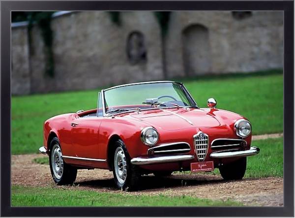 Постер Alfa Romeo Giulietta Spider '1955–62 дизайн Pininfarina с типом исполнения На холсте в раме в багетной раме 221-01