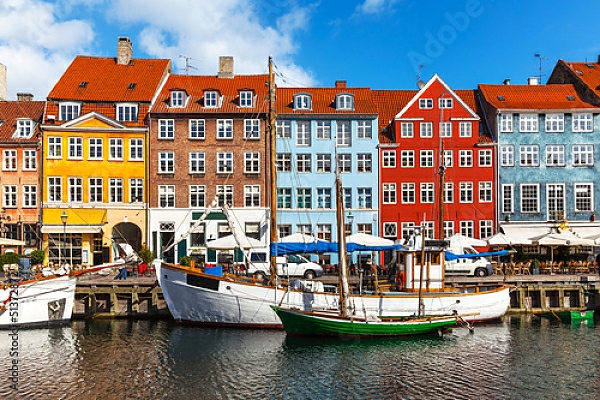 Постер Дания, Копенгаген  с типом исполнения На холсте без рамы