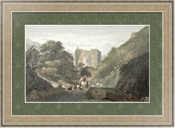 Постер Abazia ruins, near Messina, Sicily. Created by De Wint and Goodall, printed by McQueen, publ. in Lon с типом исполнения Акварель в раме в багетной раме 485.M40.584