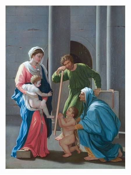 Постер Священная Семья со Святыми Элизабет и Джоном с типом исполнения На холсте в раме в багетной раме 221-03