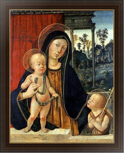 Постер Madonna and Child with a young John the Baptist, c.1500 с типом исполнения На холсте в раме в багетной раме 1.023.151