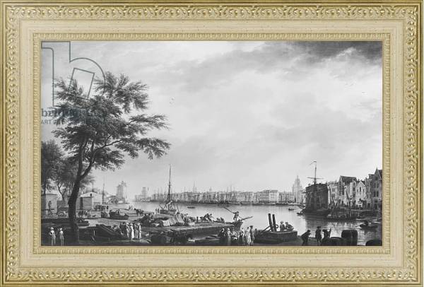 Постер Port of La Rochelle, seen from the small shore, 1762 с типом исполнения Акварель в раме в багетной раме 484.M48.725