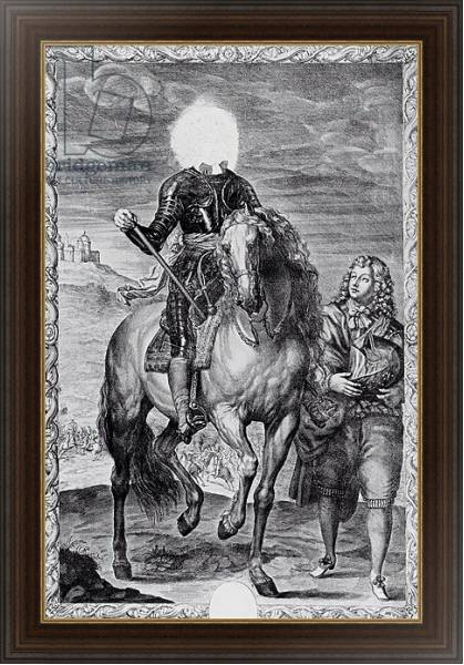 Постер Defaced equestrian portrait of Charles I, engraved by Pierre Lombart с типом исполнения На холсте в раме в багетной раме 1.023.151