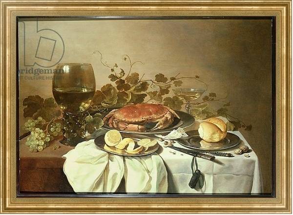 Постер Breakfast still life with roemer and a crab с типом исполнения На холсте в раме в багетной раме NA033.1.051