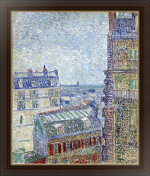 Постер Вид Парижа из комнаты Винсента с типом исполнения На холсте в раме в багетной раме 1.023.151