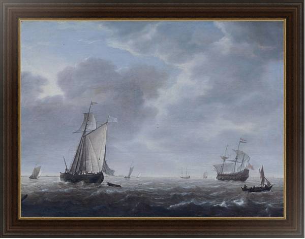 Постер Голландские военные корабли в бриз с типом исполнения На холсте в раме в багетной раме 1.023.151