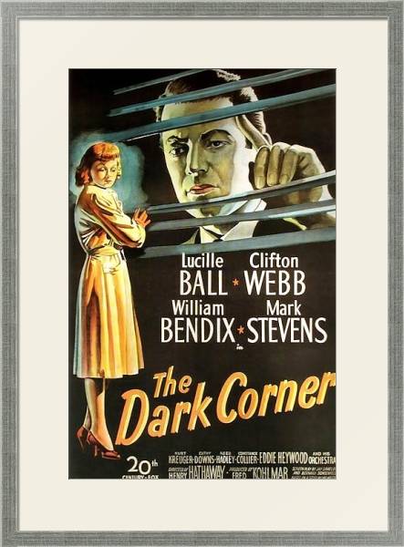 Постер Film Noir Poster - Dark Corner, The с типом исполнения Под стеклом в багетной раме 1727.2510