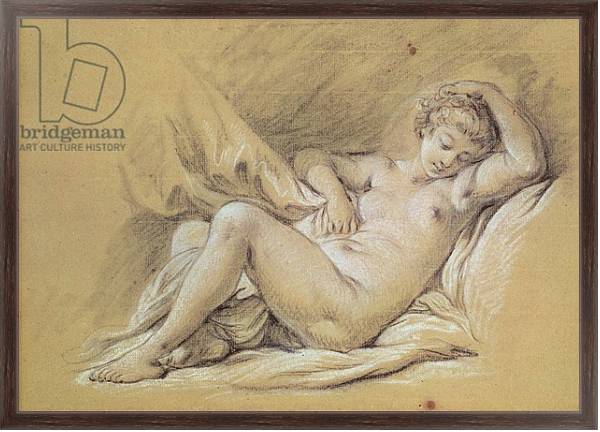 Постер Nude Woman on a Bed с типом исполнения На холсте в раме в багетной раме 221-02