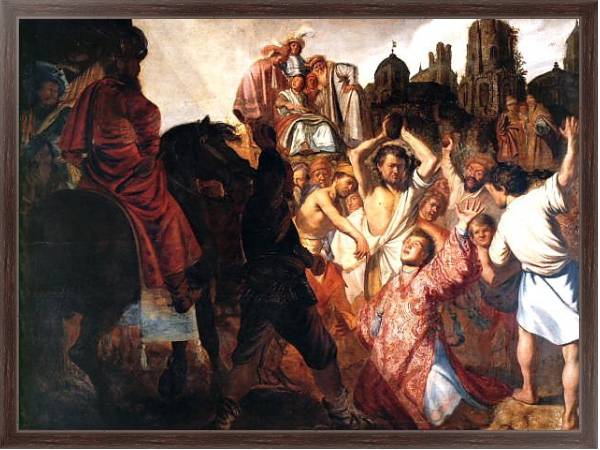 Постер Побиение камнями св. Стефана с типом исполнения На холсте в раме в багетной раме 221-02