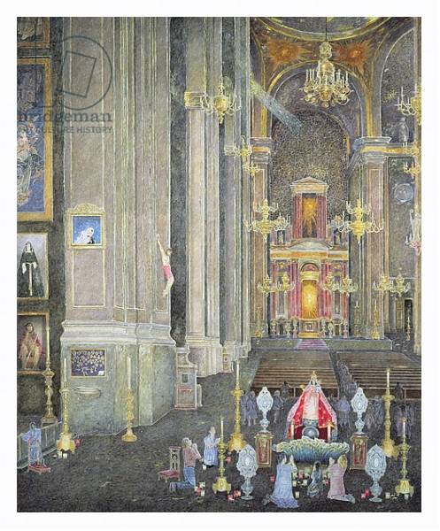 Постер Veneration of the Virgen del Rosario, the Convent of San Domingo, 2001 с типом исполнения На холсте в раме в багетной раме 221-03