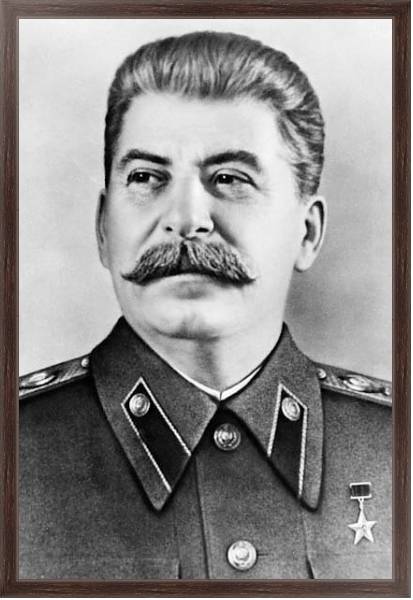Постер Портрет Иосифа Сталина с типом исполнения На холсте в раме в багетной раме 221-02