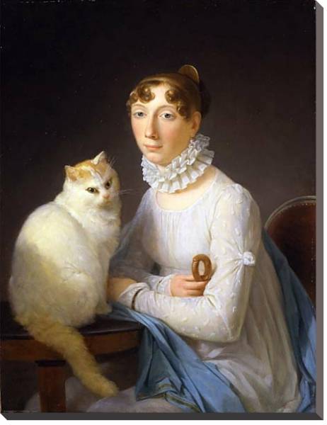 Постер Дама с кошкой с типом исполнения На холсте без рамы