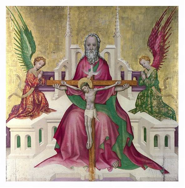 Постер Троица с распятым Христом с типом исполнения На холсте в раме в багетной раме 221-03