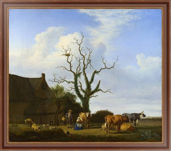 Постер Ферма с мертвым деревом с типом исполнения На холсте в раме в багетной раме 35-M719P-83