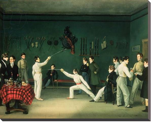 Постер A Fencing Scene, 1827 с типом исполнения На холсте без рамы