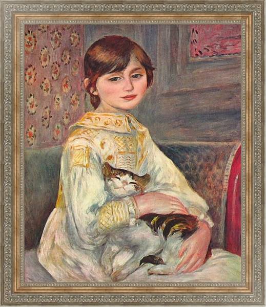 Постер Портрет мадемуазель Жюли Мане с кошкой с типом исполнения На холсте в раме в багетной раме 484.M48.310