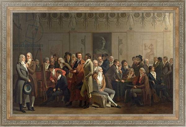 Постер Reunion of Artists in the Studio of Isabey, 1798 с типом исполнения На холсте в раме в багетной раме 484.M48.310
