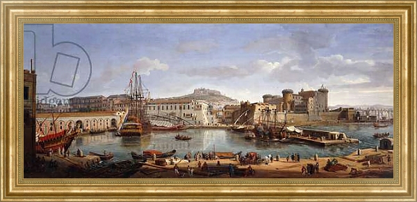 Постер The Darsena, Naples, c.1702 с типом исполнения На холсте в раме в багетной раме NA033.1.051