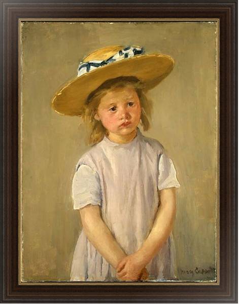 Постер Ребенок в соломенной шляпе с типом исполнения На холсте в раме в багетной раме 1.023.151