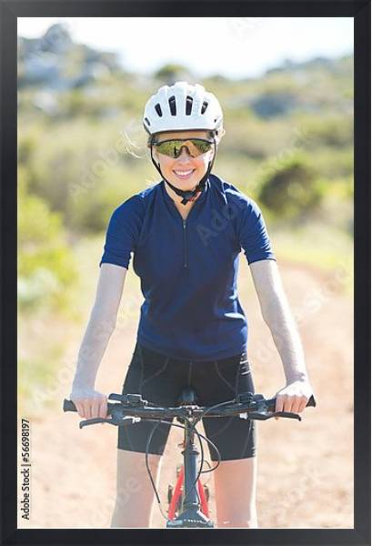 Постер Девушка на велосипеде с типом исполнения На холсте в раме в багетной раме 1727.8010