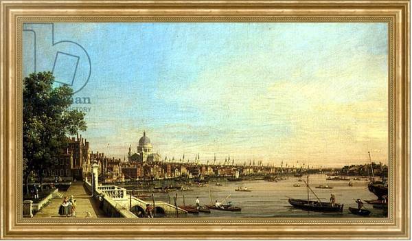 Постер The Thames from the Terrace of Somerset House Looking Towards St. Paul's, c.1750 с типом исполнения На холсте в раме в багетной раме NA033.1.051