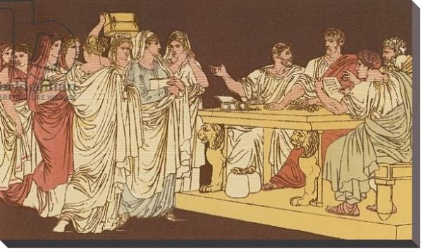 Постер Roman ladies bringing their ornaments с типом исполнения На холсте без рамы