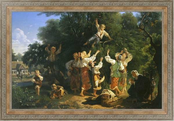 Постер Сбор вишни в помещичьем саду. 1858 с типом исполнения На холсте в раме в багетной раме 484.M48.310