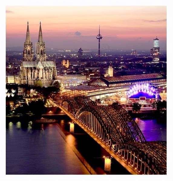 Постер Кёльн . Германия с типом исполнения На холсте в раме в багетной раме 221-03