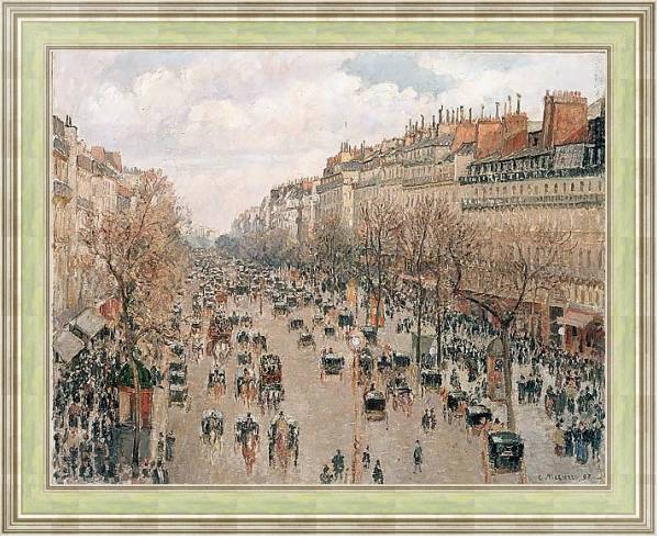 Постер Бульвар Монмартр в Париже с типом исполнения На холсте в раме в багетной раме NA053.0.113