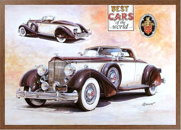 Постер Автомобили в искусстве 22 с типом исполнения На холсте в раме в багетной раме 1727.4310