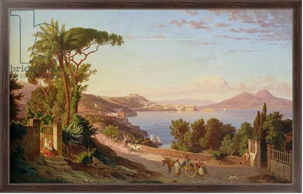 Постер View of Naples 3 с типом исполнения На холсте в раме в багетной раме 221-02