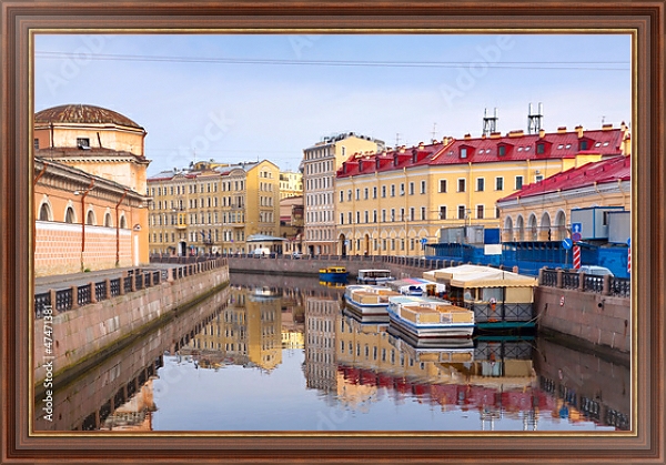 Постер Санкт-Петербург, река Мойка с типом исполнения На холсте в раме в багетной раме 35-M719P-83