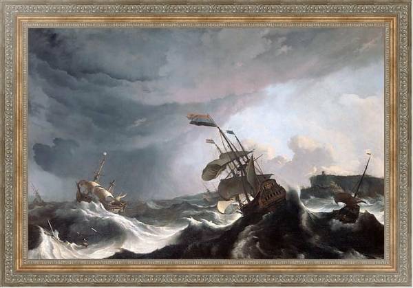 Постер Ships in Distress in a Heavy Storm с типом исполнения На холсте в раме в багетной раме 484.M48.310