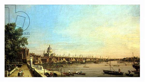 Постер The Thames from the Terrace of Somerset House Looking Towards St. Paul's, c.1750 с типом исполнения На холсте в раме в багетной раме 221-03